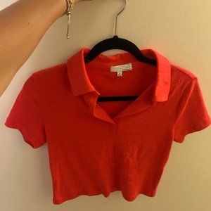 Trendy Cropped Womens Collared Shirt